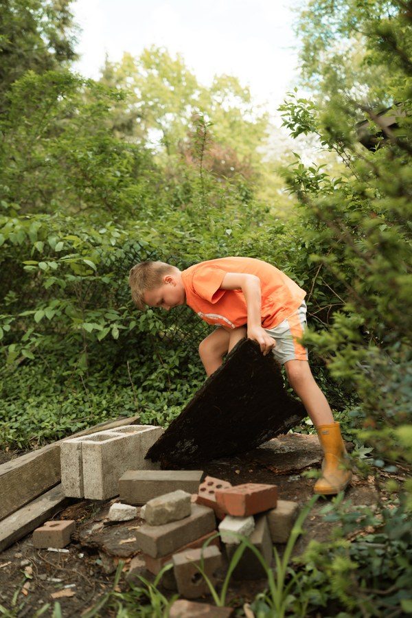 Turning over soil in the vegetable garden